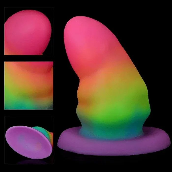 Godemichet Anal lumineux fantaisie, gros jouets sexuels anaux vaginaux colorés en Silicone