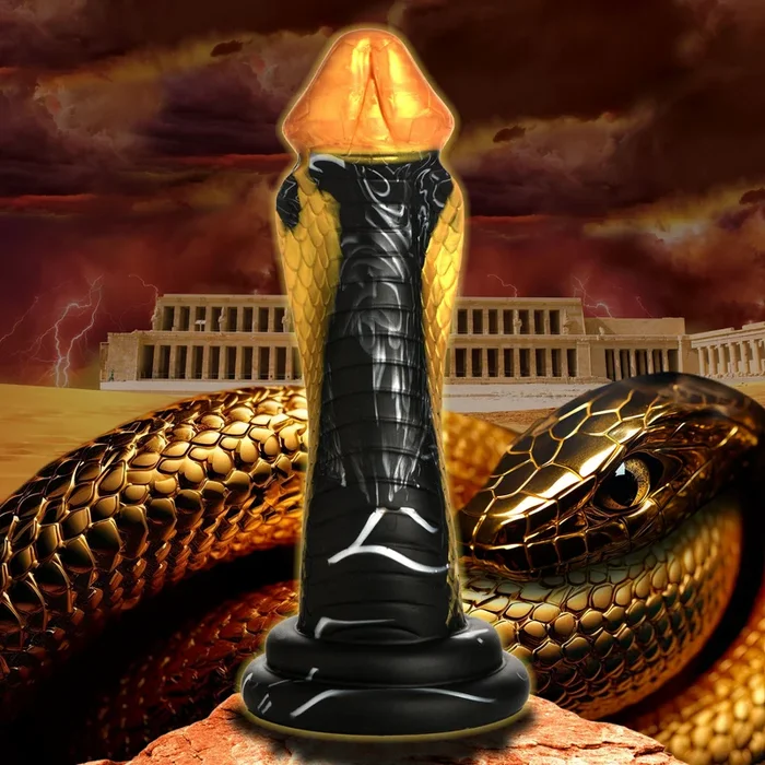 Golden Mamba Silicone Fantasy Dildo – 9” Snake-Inspired Curved Dildo