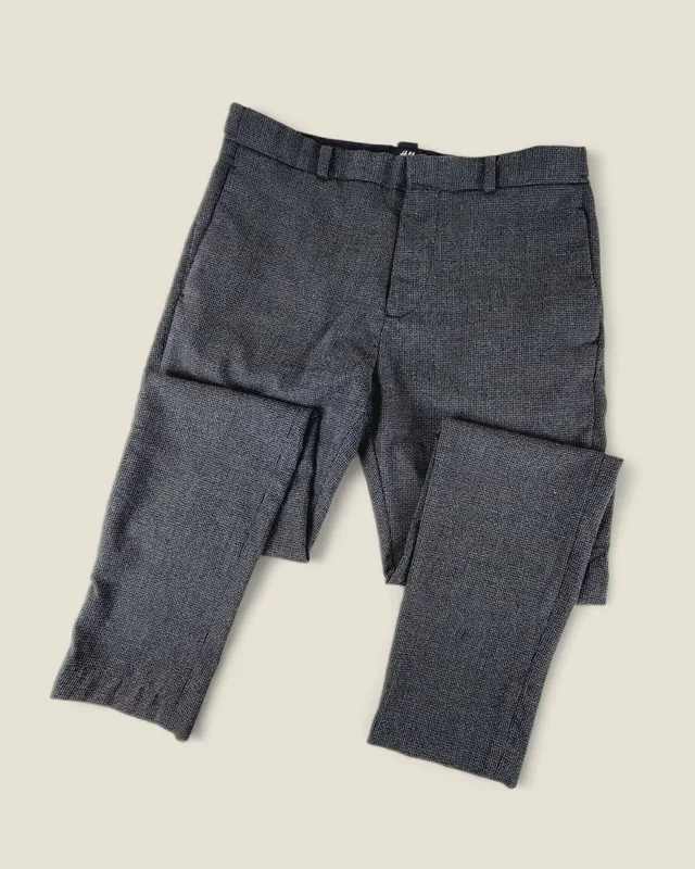 H&M PATTERNED SKINNY FIT DRESS PANTS MENS 33R PRE-LOVED