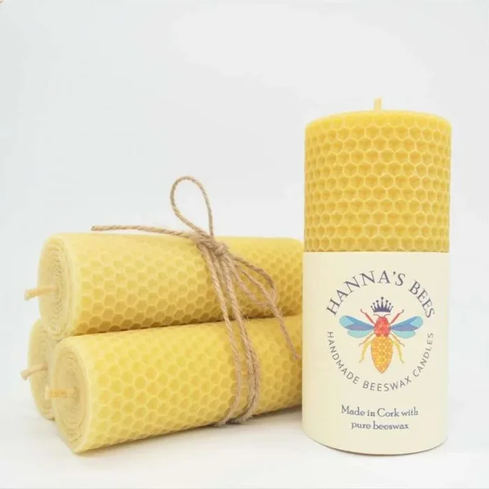 Hanna’s Bees Medium Pillar Beeswax Candle