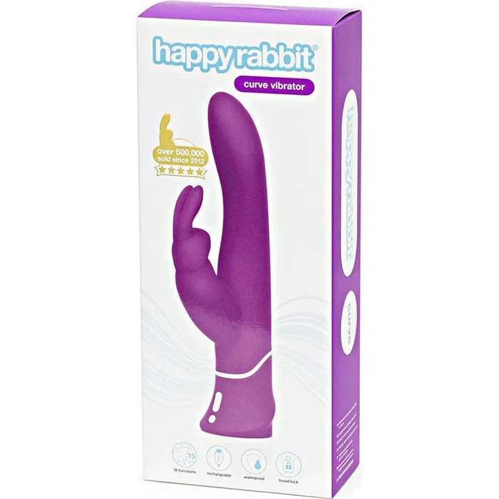Happy Rabbit 2 Curve Vibrator Purple USB Rechargeable