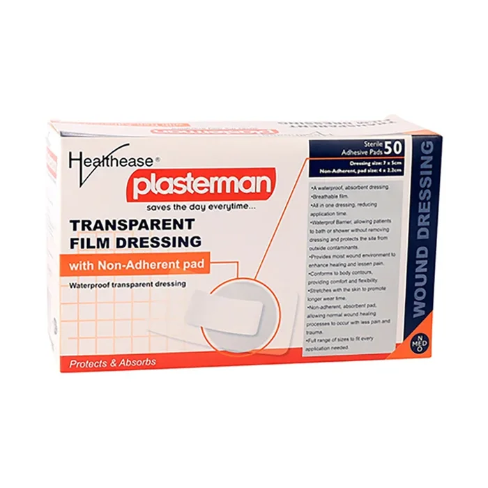 Healthease Dress Transparent Film & Pad 7 x 5cm 50 Pack