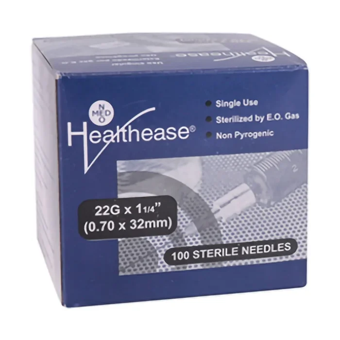 Healthease Needle 22g x 32mm Black 100 Pack