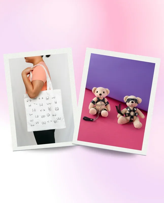 Hedonist Boobie Booty Tote Bag & BDSM Bear Keychain Bundle