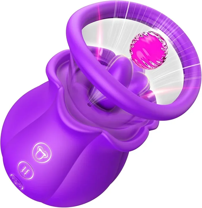 Hellofuntoys™ Sucking Vibrator – 3 in 1, Removable Cup, 360° Rotation G spot Vibrator with 9 Tongue Licking & Vibration & 3 Suctions