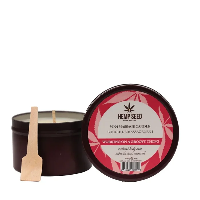 Hemp Seed 3-In-1 Massage Candle – Working On A Groovy Thing (Wild Berries, Night Blooming Jasmine, Warm Amber) – 170 g