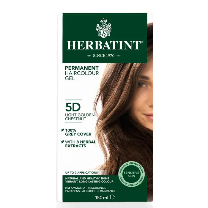 Herbatint Permanent Hair Colour Gel – 5D Light Golden Chestnut