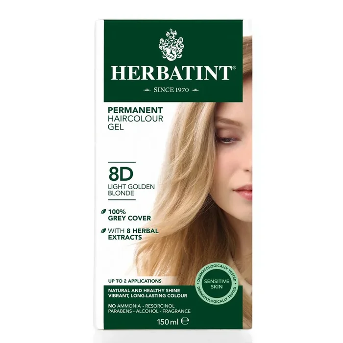 Herbatint Permanent Hair Colour Gel – 8D Light Golden Blonde