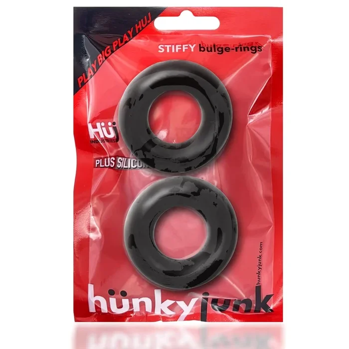 Hunky Junk Stiffy 2 Pack Cockrings – Tar Ice