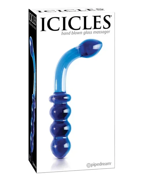 Icicles No. 31 Glass G-Spot Massager – Blue