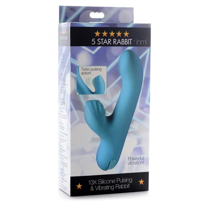Inmi – 10X Silicone Suction Rabbit Vibrator – Teal