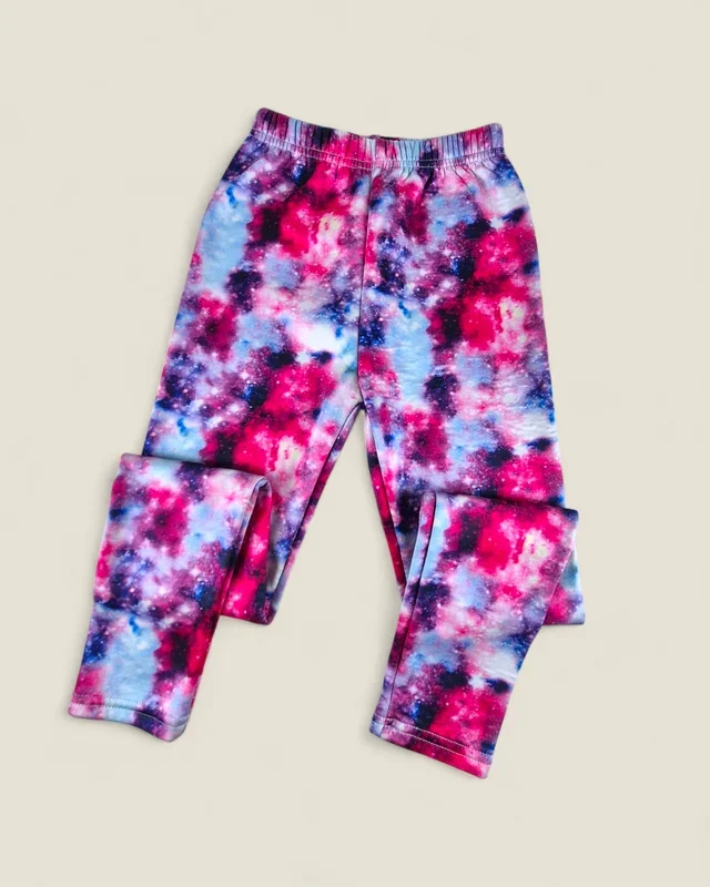 INSULATED PINK GALAXY LEGGINGS GIRLS APPROX 10-12Y PRE-LOVED