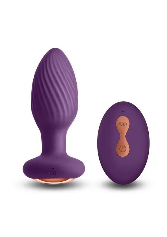 Inya Alpine Rechargeable Silicone Anal Plug with Remote Control – Purple