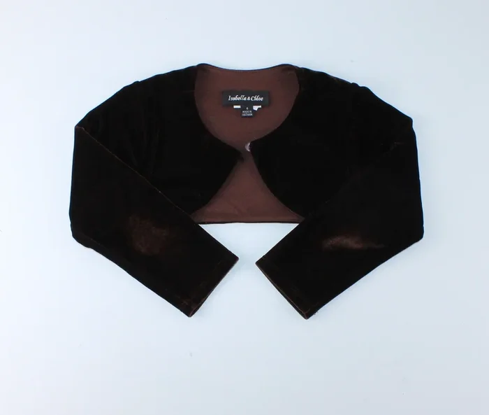 ISABELLA & CHLOE BROWN VELOUR CARDI 4Y PRE-LOVED