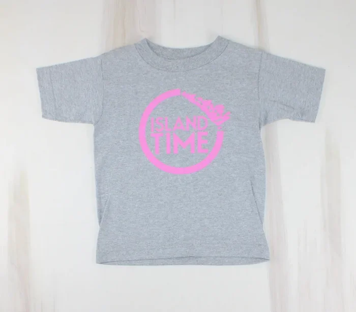 ISLAND TIME GREY TSHIRT 4Y PRE-LOVED