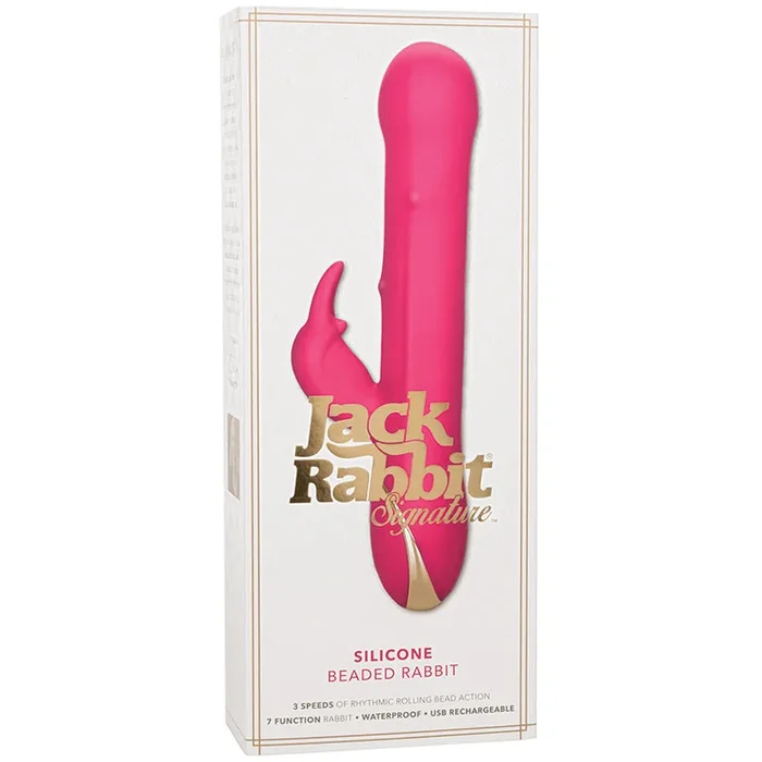 Jack Rabbit Signature Silicone Beaded Rabbit-Pink 9″