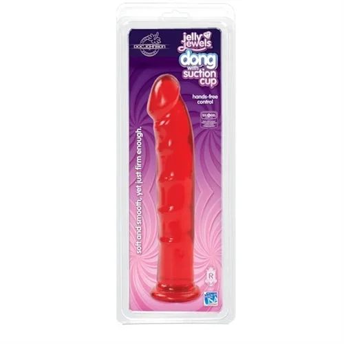 Jelly Jewels – Dong With Suction Cup – Red