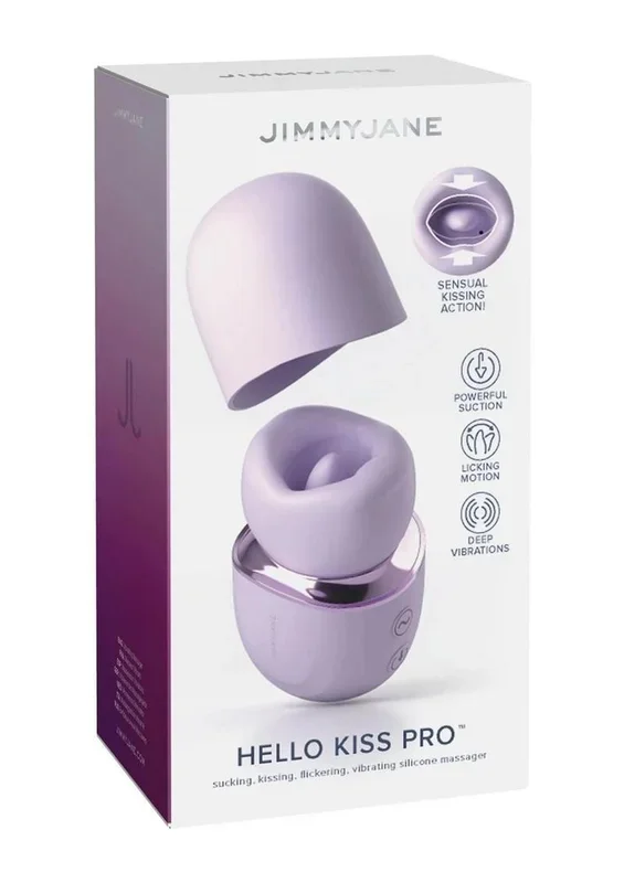JimmyJane Hello Kiss Pro Rechargeable Silicone Clitoral Stimulator – Lavender