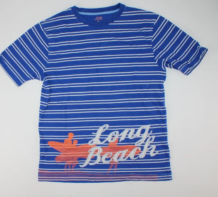 JOE FRESH BLUE STRIPED TEE 14Y PRE-LOVED