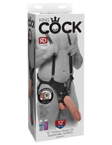 King Cock 12″ Hollow Strap-On Suspender System