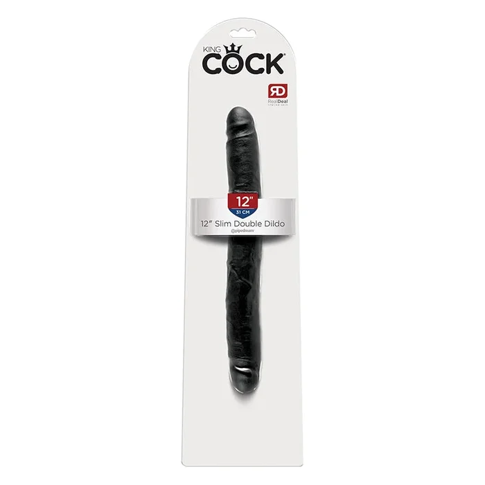 King Cock 12″ Slim Double Dildo – Black