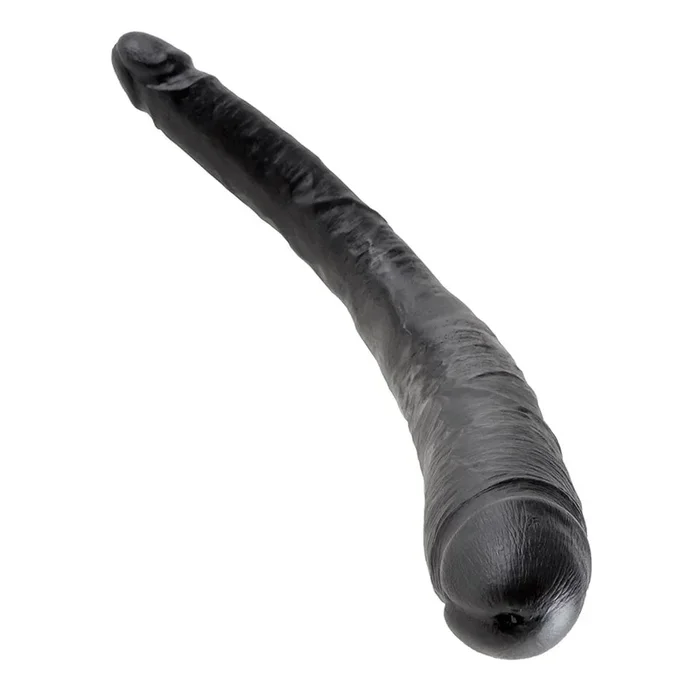 King Cock 16 Inch Tapered Realistic Double Ended Dildo Black