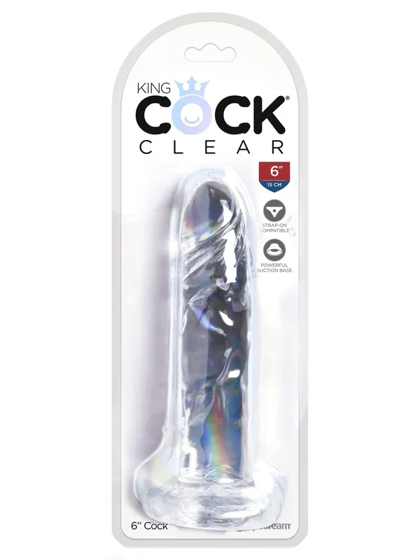 KING COCK 6 in. Clear REALISTIC DILDO