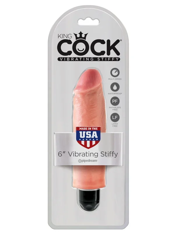 King Cock 6 in. Vibrating Stiffy White Flesh