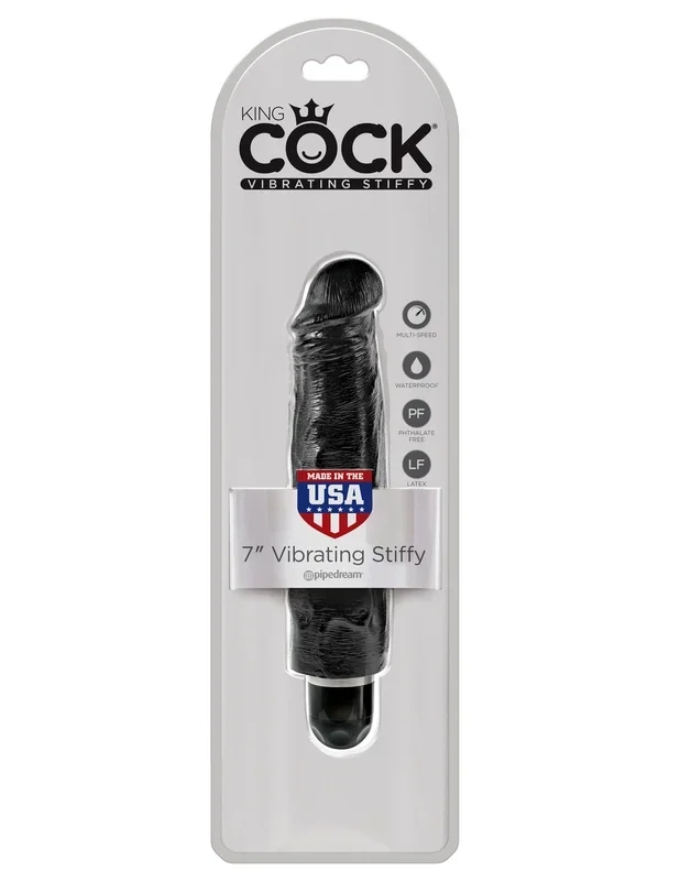 King Cock 7 in. Vibrating Stiffy Black