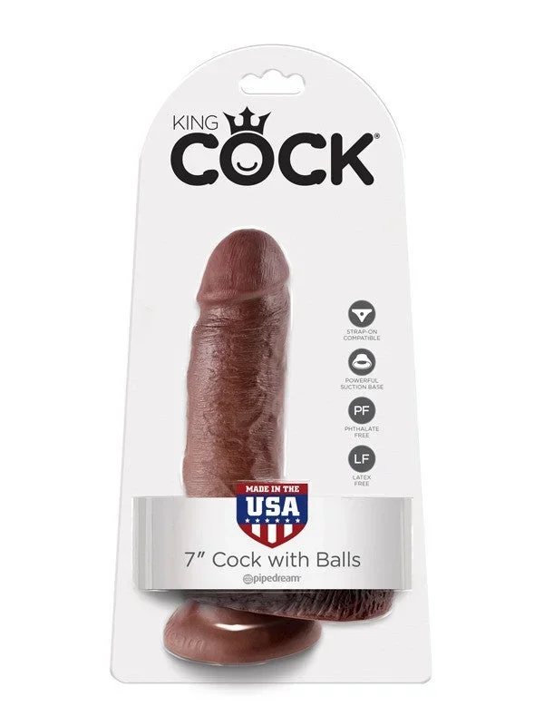King Cock – 7 in. Cock With Balls Brown