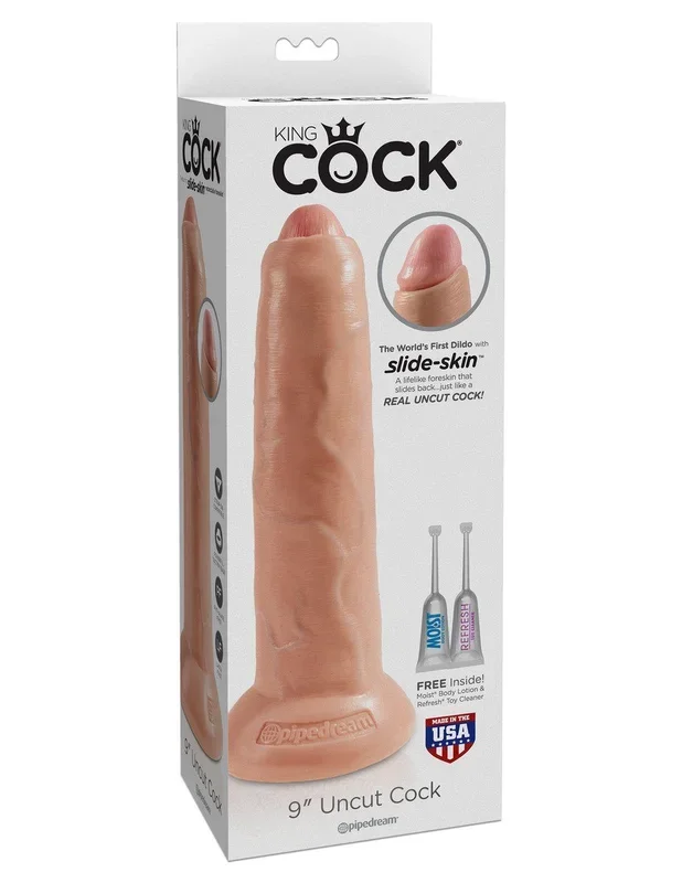 KING COCK 9 in. Uncut REALISTIC DILDO