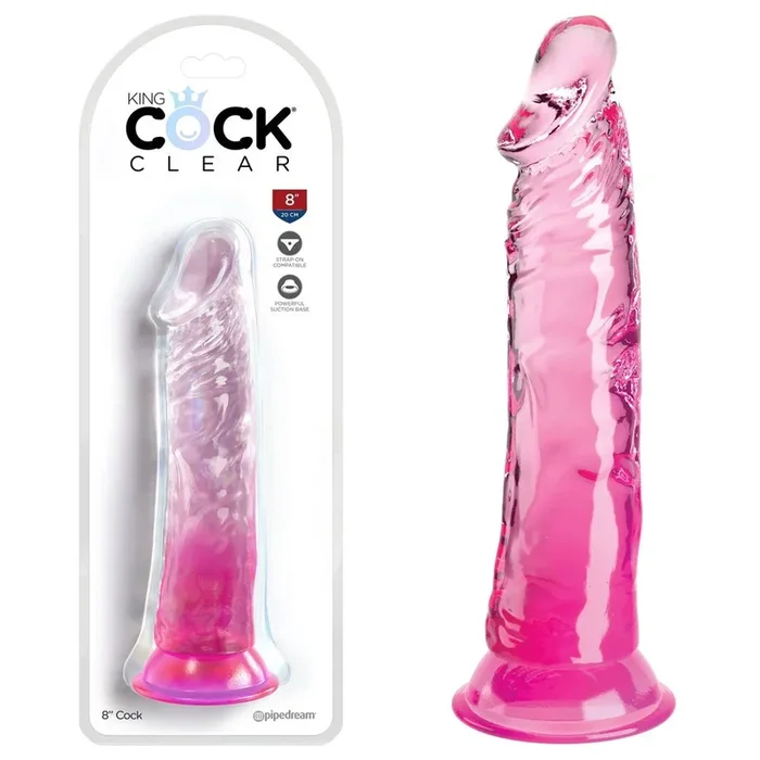 King Cock Clear 8” Cock – Pink