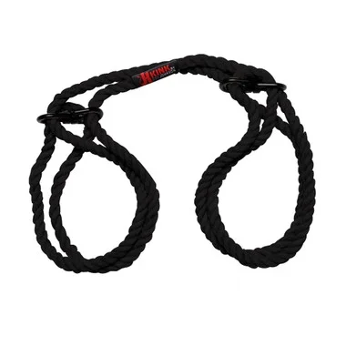 Kink by Doc Johnson Hogtied Bind & Tie 6mm Rope Wrist or Ankle Cuffs Black