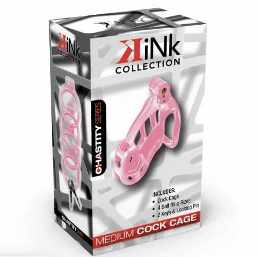 Kink Chastity Series Locking Cock Cage M Pink