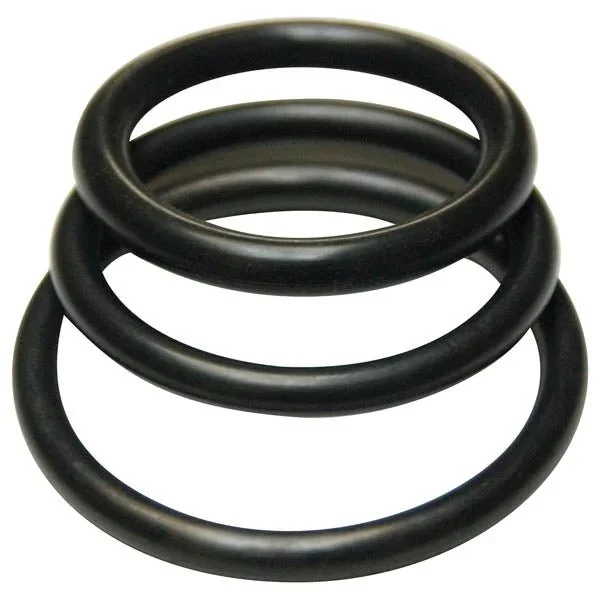 KinkLab Rubber Cock Rings Black Rubber Cock Rings – Set of 3 Sizes