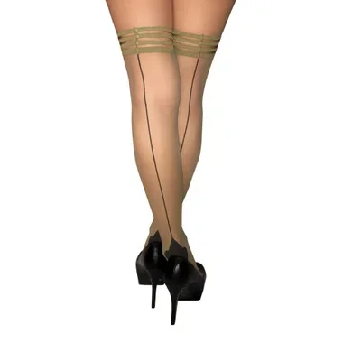 Kix’ies Ruby Nude Perfectly Seamed Cuban Heel No-Slip Thigh High Tights
