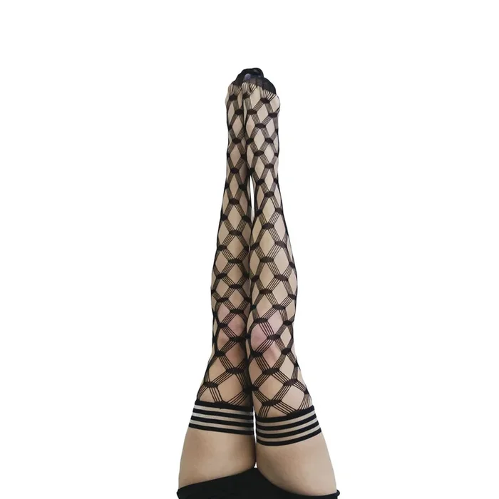Kixies Cassandra Fencenet Thigh High Blac C