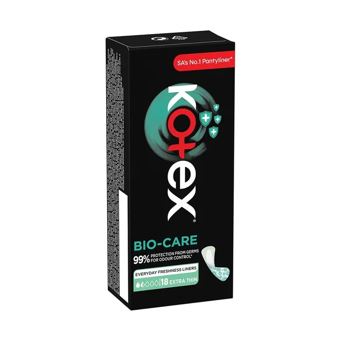 Kotex Bio-Care Extra Thin Everyday Freshness Liners 18 Pack