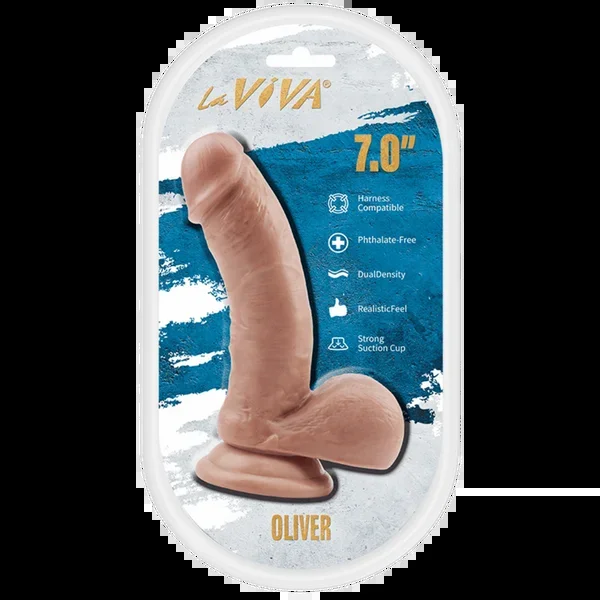 La Viva Oliver 7″ Premium Dual Density Dildo – Harness Compatible