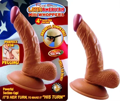 Latin American Mini Whoppers 4-Inch Curved Dong With Balls – Latin – Latin