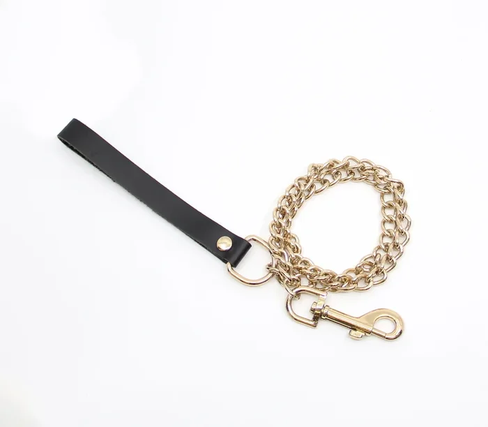 Leather & Gold Chain Lead