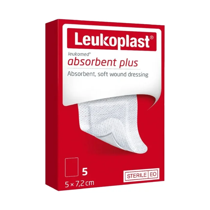Leukoplast Absorbent Plus 5 x 7.2cm 5 Pack