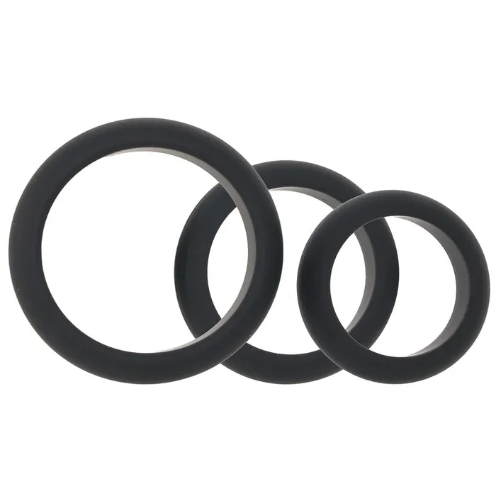 LEVELZ 3 Piece Wide O Cock Ring Set in L-XXL