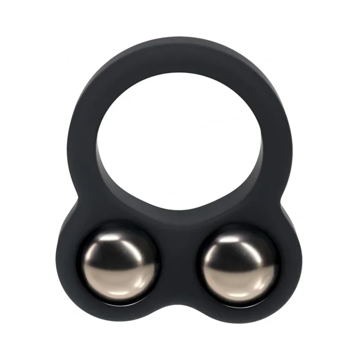 LEVELZ Liquid Silicone Double Weighted Ball Cock Ring Black