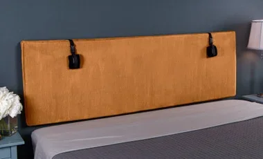 Liberator The Grid Convertible King Size Bondage Headboard Plush Butternut Microvelvet