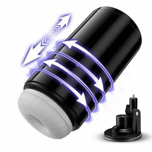Lightspeed – 4 in 1 Masturbator Cup 7 Thrutings & 7 Rotatings Suction Cup Mount Magnetic Inner Liner