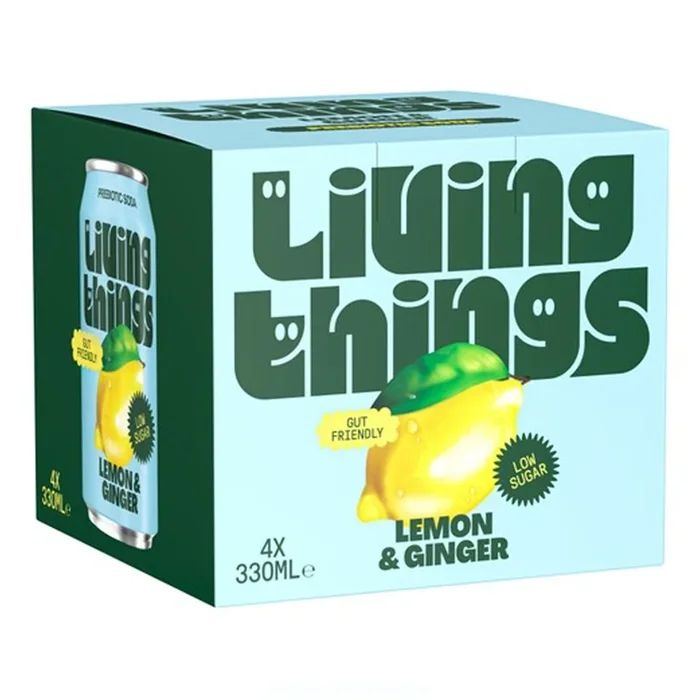 Living Things Lemon & Ginger All Natural Soda Multipack