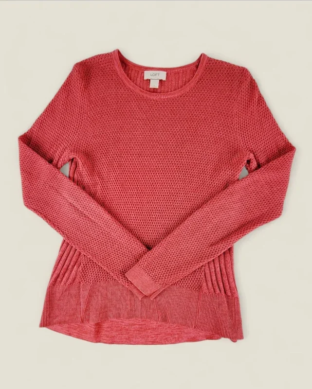 LOFT CORAL KNIT SWEATER LADIES SMALL PRE-LOVED