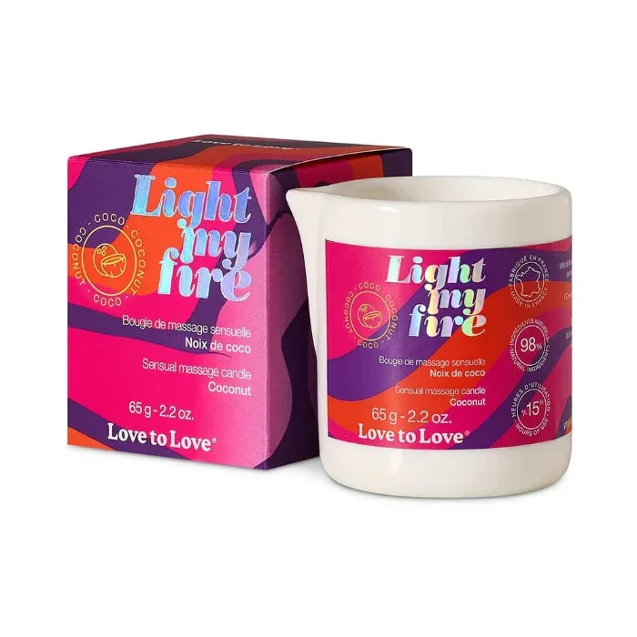 Love to Love Light My Fire Sensual Massage Candle Coconut Scented