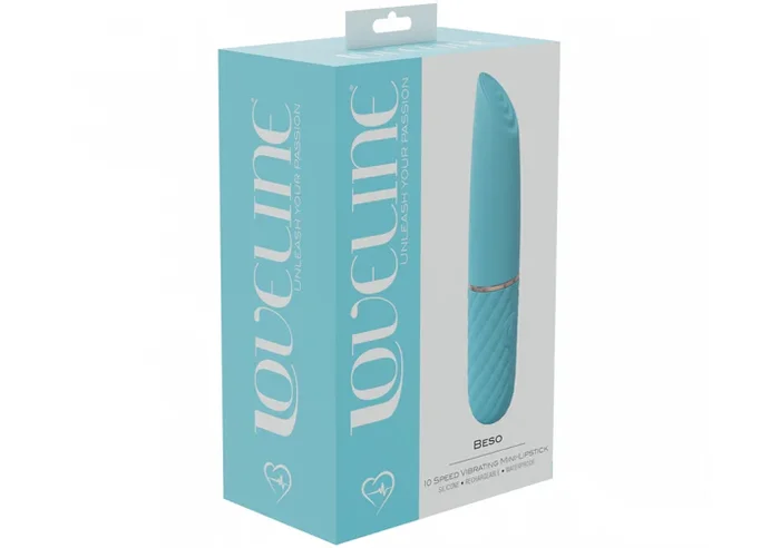 Loveline – Beso Blue 10 Speed Lipstick-Shaped Bullet
